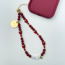 Load image into Gallery viewer, ´LOBSTER’ BURGUNDY BOOM BESPOKE PHONE BEADS
