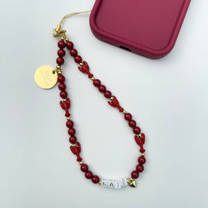 ´LOBSTER’ BURGUNDY BOOM BESPOKE PHONE BEADS