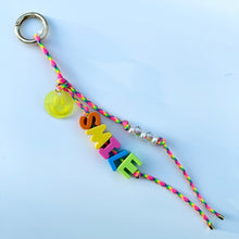 Load image into Gallery viewer, ‘SMILE’ LARGE BRIGHT CORD CRYSTAL BEADED BAG CHARM / KEYRING BY BOOMBESPOKE
