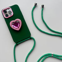 Load image into Gallery viewer, PINK CRYSTAL HEART PHONE STICKER
