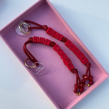 Load image into Gallery viewer, ‘HOT STUFF’ RED GLITTER BEADED BOOM BESPOKE BAG CHARM / KEYRING
