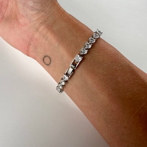 ´COLD HEART’ SILVER TENNIS BRACELET