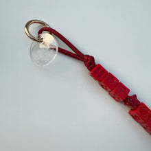 Load image into Gallery viewer, ‘HOT STUFF’ RED GLITTER BEADED BOOM BESPOKE BAG CHARM / KEYRING
