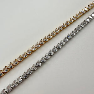 ´COLD HEART’ GOLD TENNIS BRACELET