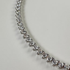 ´COLD HEART’ SILVER TENNIS NECKLACE