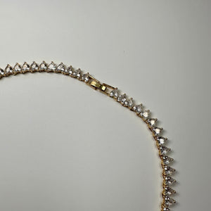 ´COLD HEART’ GOLD TENNIS NECKLACE