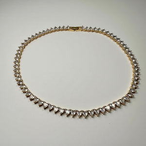 ´COLD HEART’ GOLD TENNIS NECKLACE